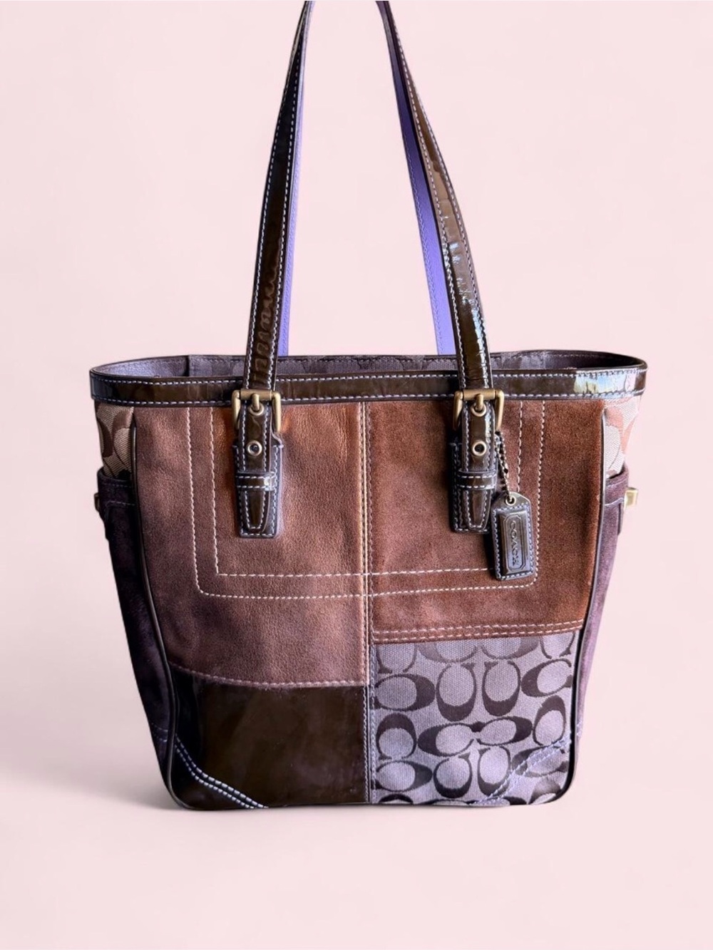Coach y2k vintage Patchwork Tote Bag EUC - Picture 2 of 7